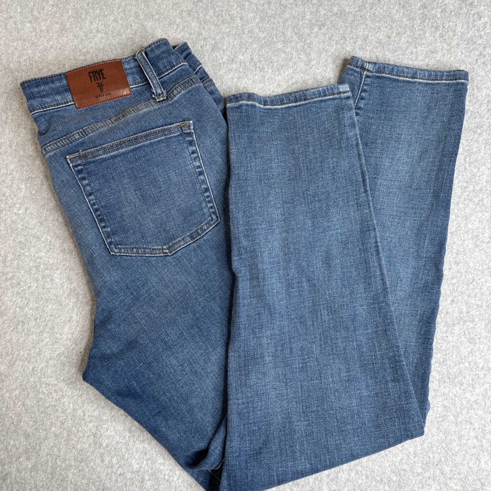 Frye Womens Size 14 Skinny Med Wash Blue Denim Mid Rise Comfort Stretch Jeans